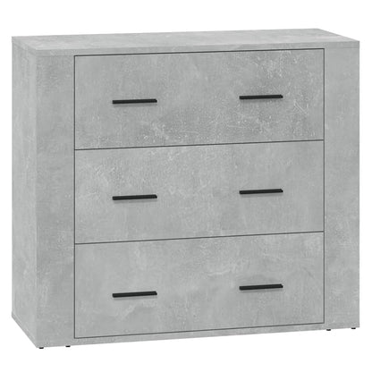 Credenze 3 pz Grigio Cemento in Legno Multistrato