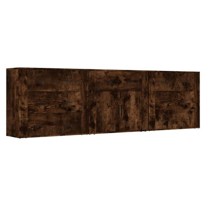Credenze 3 pz in legno multistrato