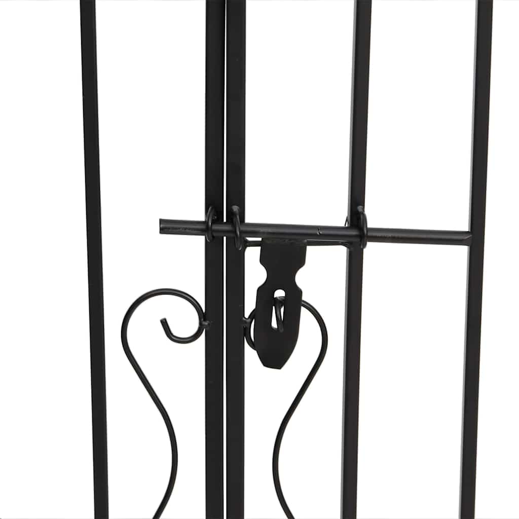 Cancello da Giardino Nero 121x8x100 cm in Ferro Battuto | homemem39