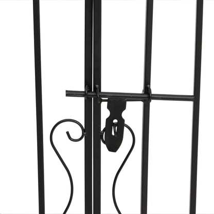 Cancello da Giardino Nero 121x8x120 cm in Ferro Battuto | homemem39