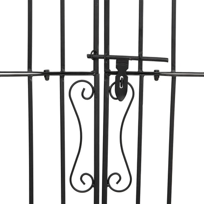 Cancello da Giardino Nero 121x8x150 cm in Ferro Battuto | homemem39