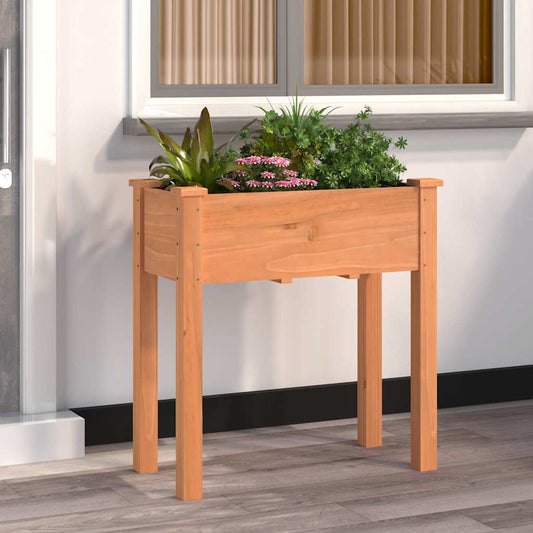 Fioriera con Fodera Marrone 71x37x76 cm Legno Massello di Abete