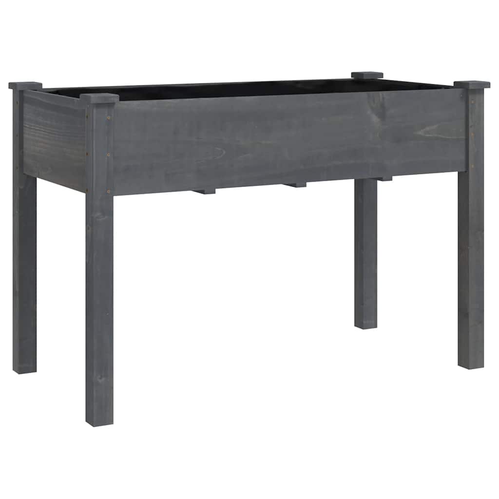 Fioriera con Fodera Grigia 118x59x76cm Legno Massello di Abete | homemem39