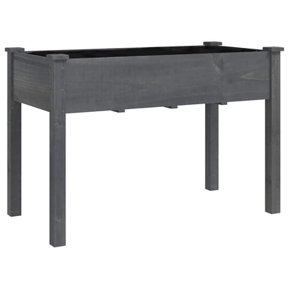 Fioriera con Fodera Grigia 118x59x76cm Legno Massello di Abete | homemem39