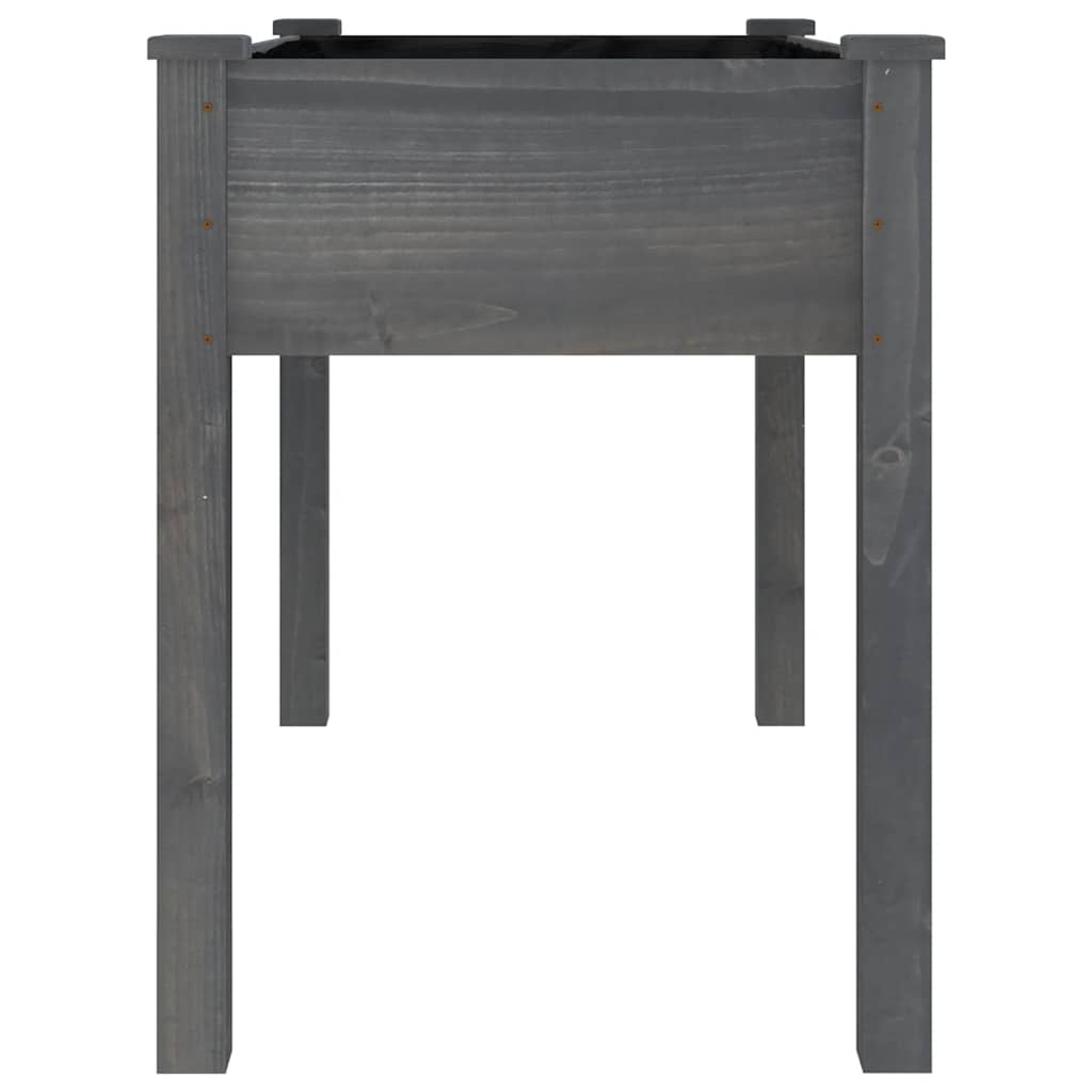 Fioriera con Fodera Grigia 118x59x76cm Legno Massello di Abete | homemem39