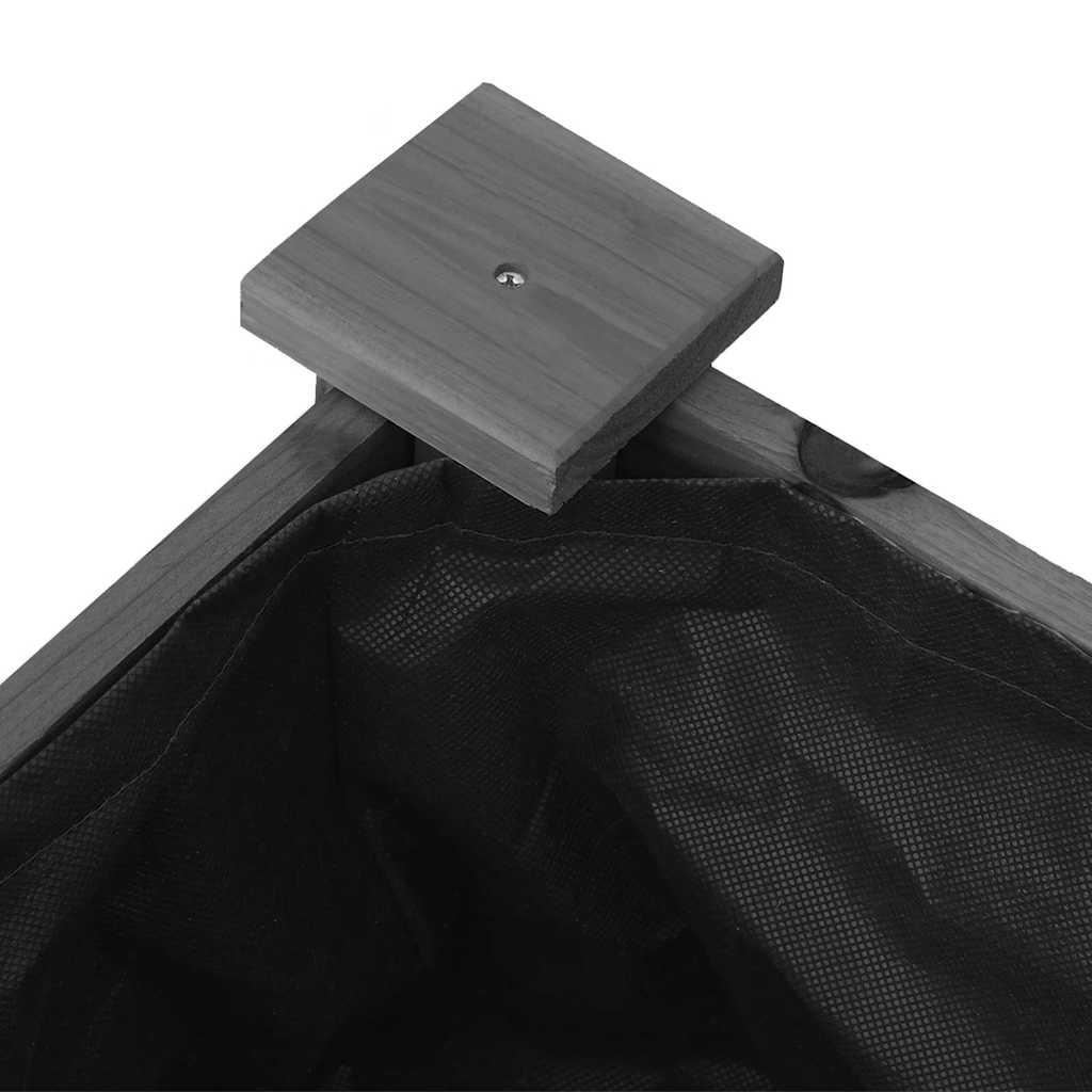 Fioriera con Fodera Grigia 118x59x76cm Legno Massello di Abete | homemem39