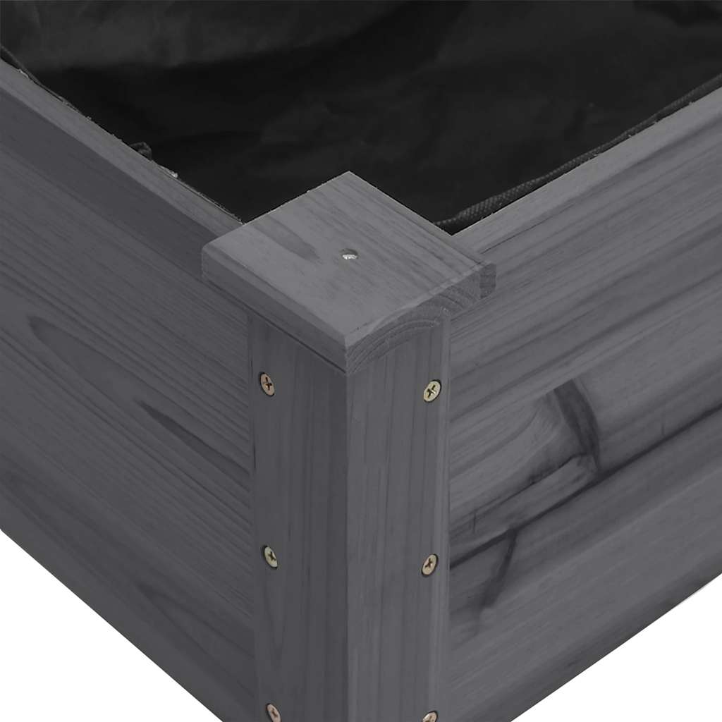 Fioriera con Fodera Grigia 118x59x76cm Legno Massello di Abete | homemem39