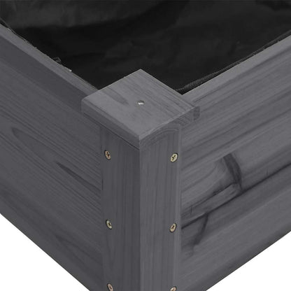 Fioriera con Fodera Grigia 118x59x76cm Legno Massello di Abete | homemem39