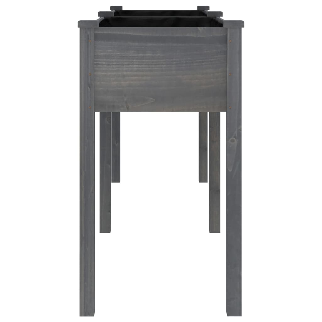Fioriera con Fodera Grigia 161x45x76cm Legno Massello di Abete | homemem39