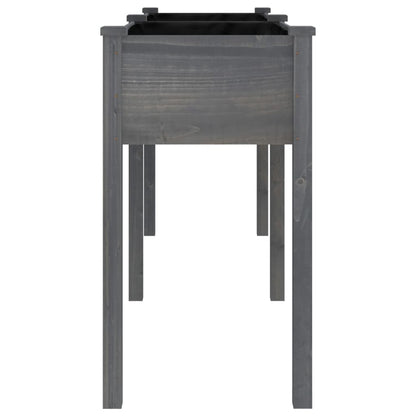 Fioriera con Fodera Grigia 161x45x76cm Legno Massello di Abete | homemem39