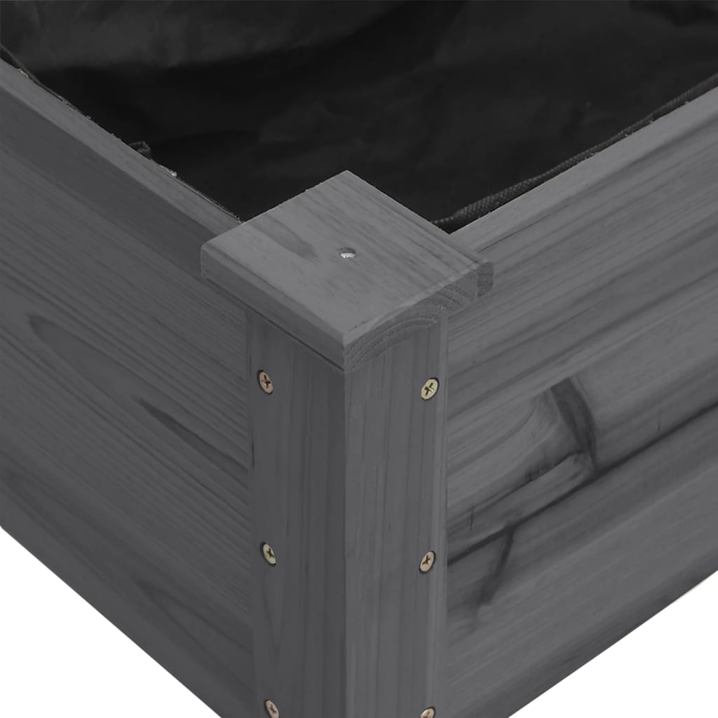 Fioriera con Fodera Grigia 161x45x76cm Legno Massello di Abete | homemem39