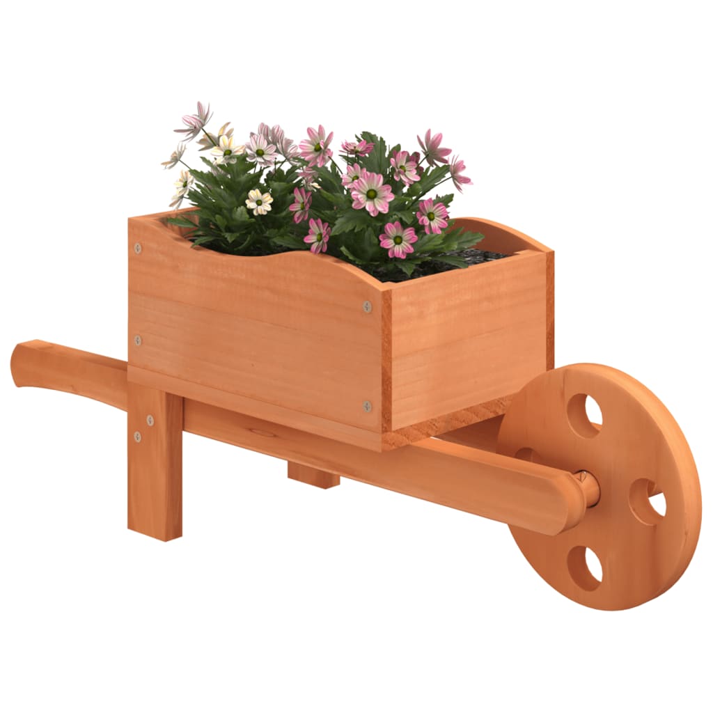 Fioriere a Carriola 2 pz 47x15x19 cm Legno Massello di Abete