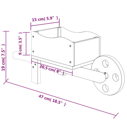 Fioriere a Carriola 2 pz 47x15x19 cm Legno Massello di Abete