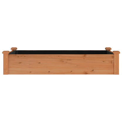 Fioriera Giardino con Fodera Marrone 120x60x25cm Massello Abete