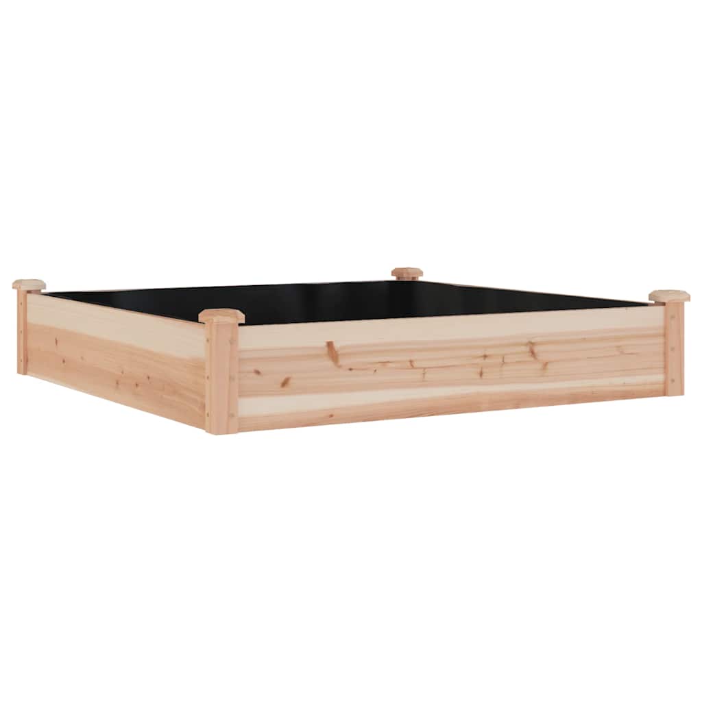 Fioriera Rialzata Giardino Fodera 120x120x25cm Massello Abete | homemem39