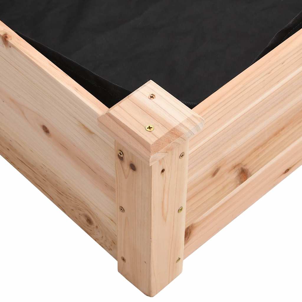 Fioriera Rialzata Giardino Fodera 120x120x25cm Massello Abete | homemem39