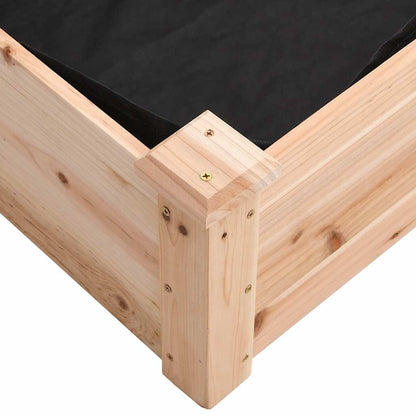 Fioriera Rialzata Giardino Fodera 120x120x25cm Massello Abete | homemem39