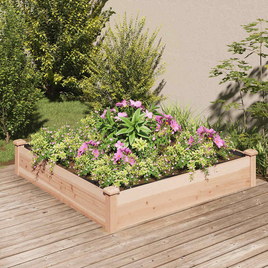 Fioriera Rialzata Giardino Fodera 120x120x25cm Massello Abete | homemem39