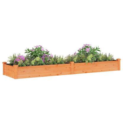 Fioriera Giardino con Fodera Marrone 240x60x25cm Massello Abete