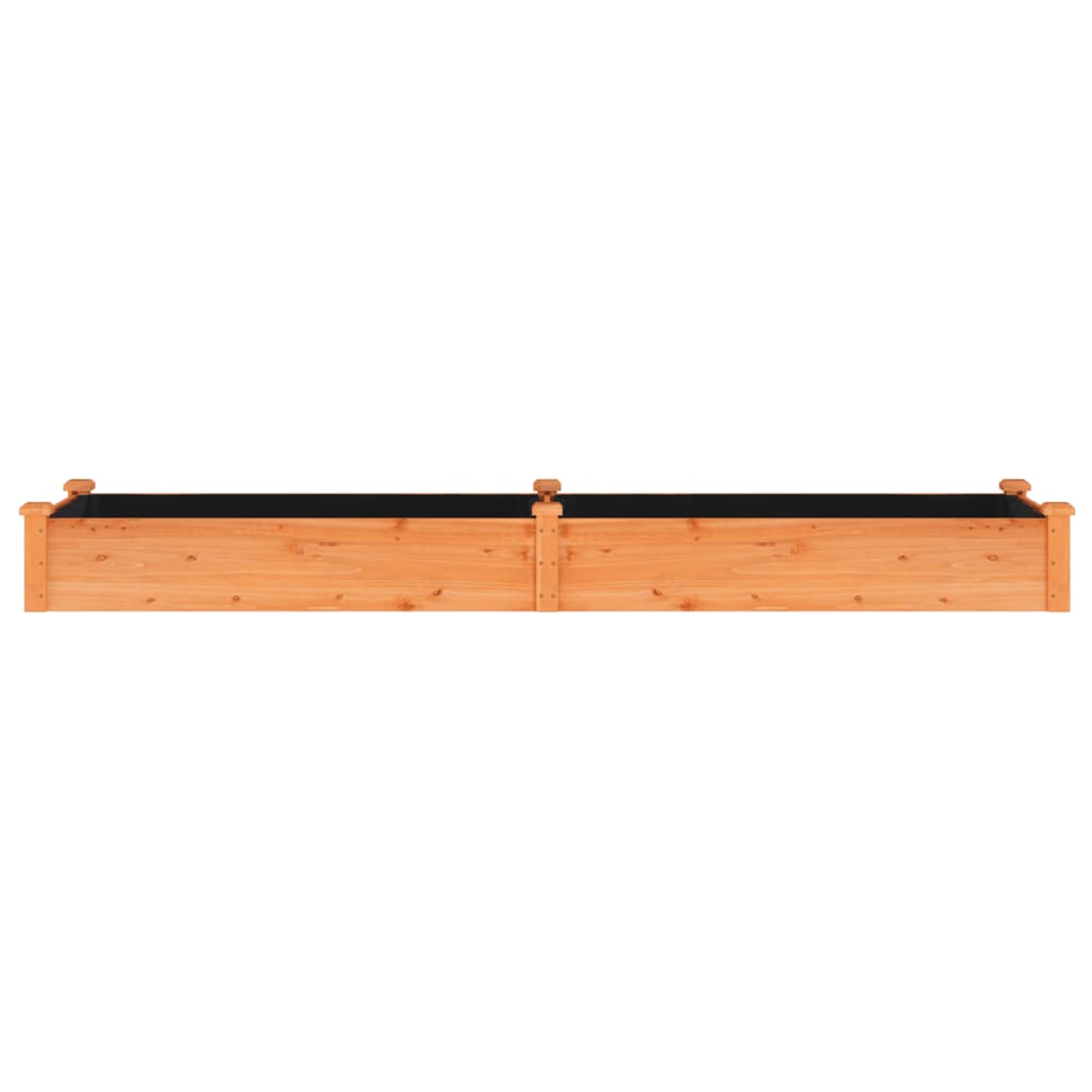 Fioriera Giardino con Fodera Marrone 240x60x25cm Massello Abete