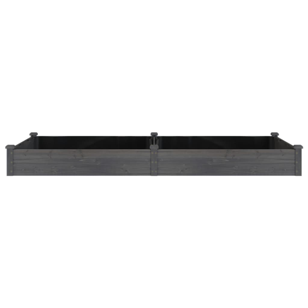 Fioriera Giardino con Fodera Grigia 240x120x25cm Massello Abete
