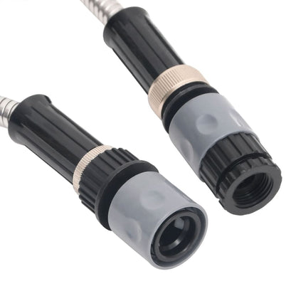 Tubo da Giardino con Ugello Spray Argento 0,6" 15 m in Acciaio - homemem39