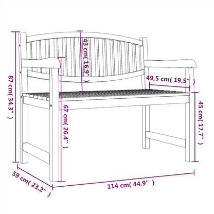 Panca da Giardino 114x59x87 cm Legno Massello di Teak | homemem39