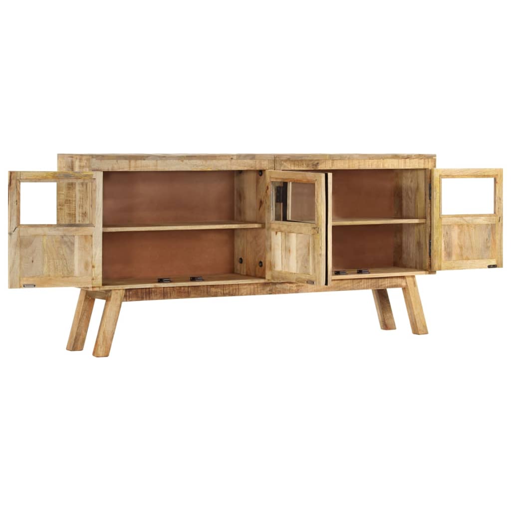 Credenza Marrone e Nera 160x30x76 cm in Legno Massello di Mango