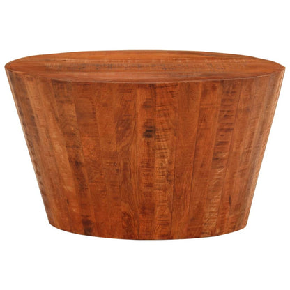 Tavolino da Salotto Ø52x30 cm Legno Grezzo Massello di Mango | homemem39