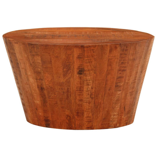 Tavolino da Salotto Ø52x30 cm Legno Grezzo Massello di Mango | homemem39