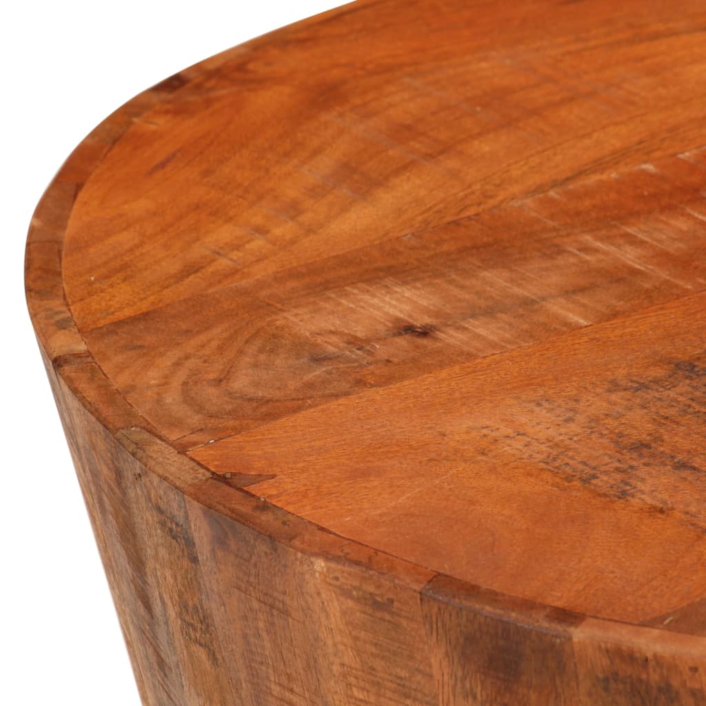 Tavolino da Salotto Ø52x30 cm Legno Grezzo Massello di Mango | homemem39