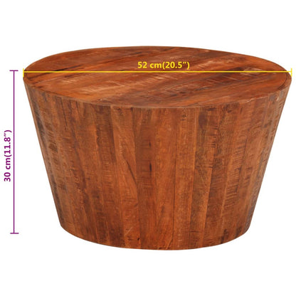 Tavolino da Salotto Ø52x30 cm Legno Grezzo Massello di Mango | homemem39
