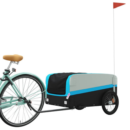 Rimorchio da Bici Nero e Blu 45 kg in Ferro - homemem39