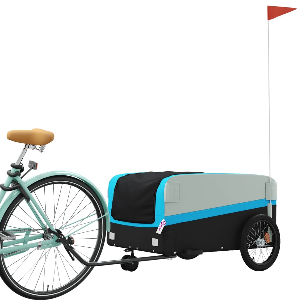 Rimorchio da Bici Nero e Blu 45 kg in Ferro - homemem39