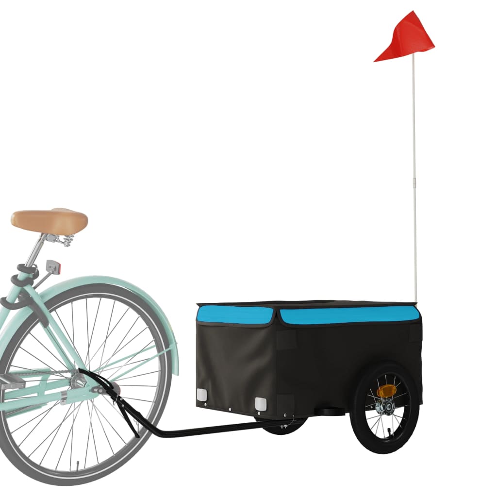 Rimorchio da Bici Nero e Blu 30 kg in Ferro - homemem39