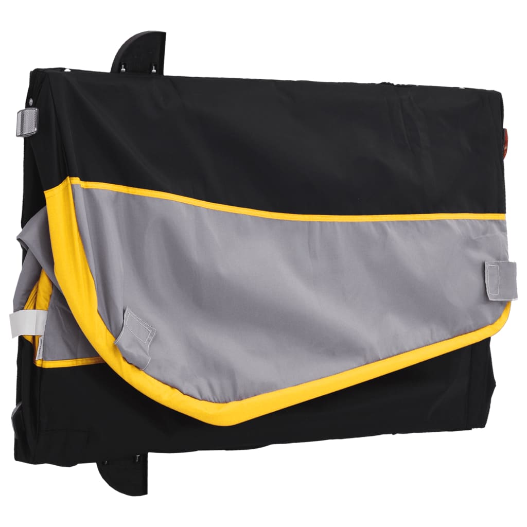 Rimorchio da Bici Nero e Giallo 30 kg in Ferro