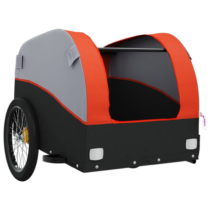 Rimorchio da Bici Nero e Arancione 45 kg in Ferro | homemem39