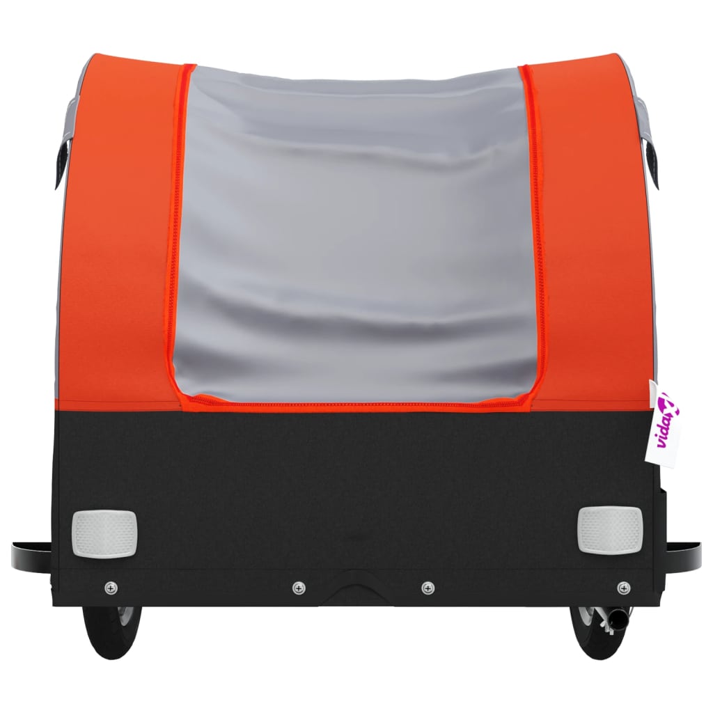 Rimorchio da Bici Nero e Arancione 45 kg in Ferro | homemem39