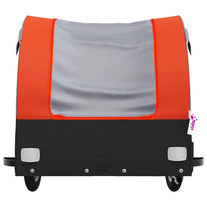 Rimorchio da Bici Nero e Arancione 45 kg in Ferro | homemem39
