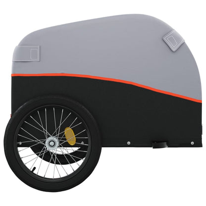 Rimorchio da Bici Nero e Arancione 45 kg in Ferro | homemem39