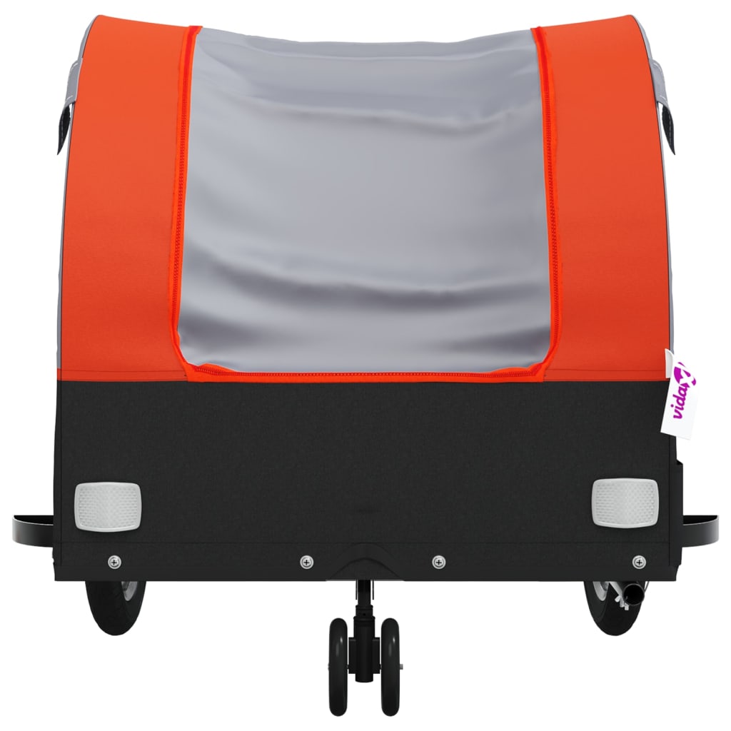 Rimorchio da Bici Nero e Arancione 30 kg in Ferro | homemem39