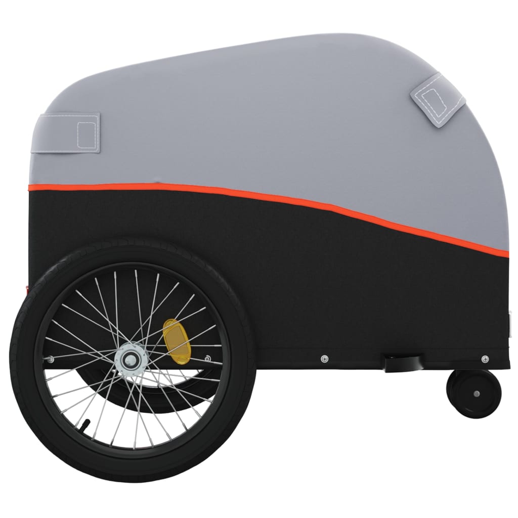 Rimorchio da Bici Nero e Arancione 30 kg in Ferro | homemem39