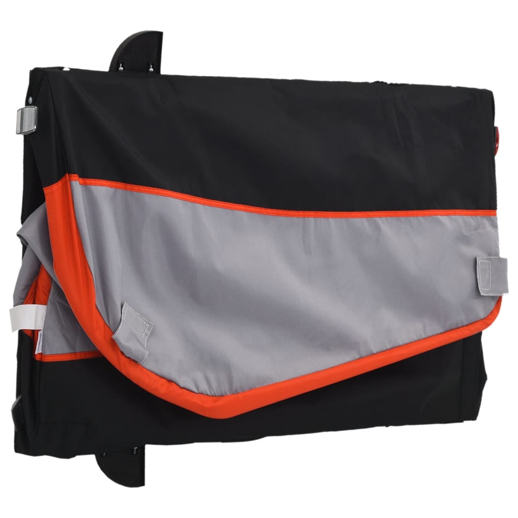 Rimorchio da Bici Nero e Arancione 30 kg in Ferro | homemem39