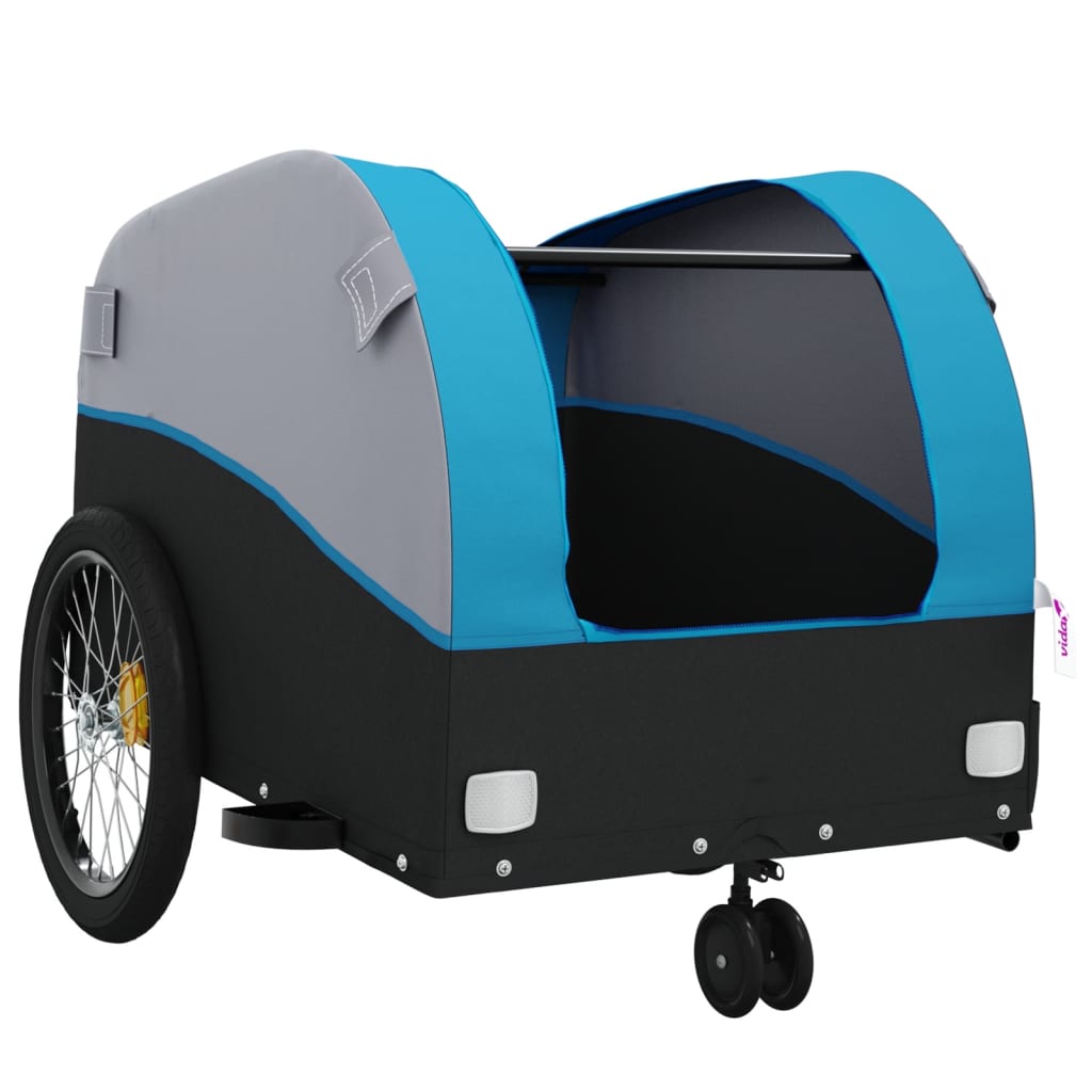Rimorchio da Bici Nero e Blu 30 kg in Ferro | homemem39