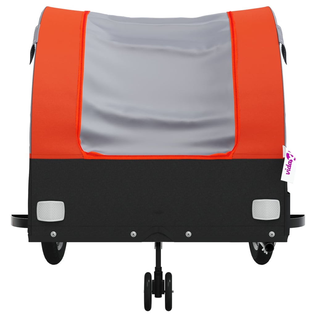 Rimorchio da Bici Nero e Arancione 45 kg in Ferro | homemem39