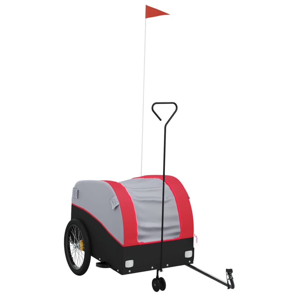 Rimorchio da Bici Nero e Rosso 45 kg in Ferro | homemem39