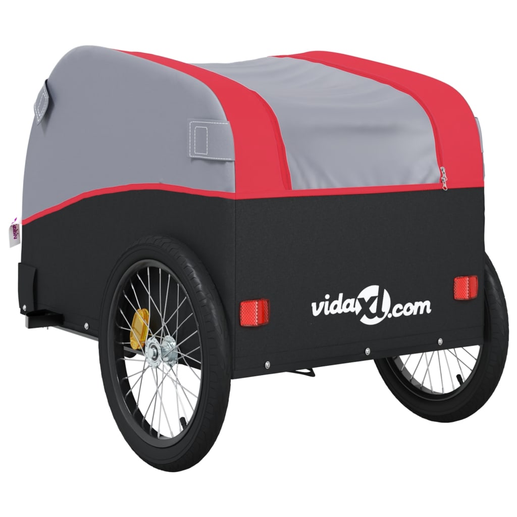 Rimorchio da Bici Nero e Rosso 45 kg in Ferro | homemem39