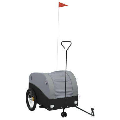 Rimorchio da Bici Nero e Grigio 45 kg in Ferro | homemem39