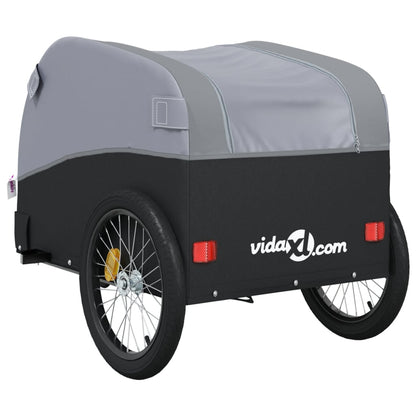Rimorchio da Bici Nero e Grigio 45 kg in Ferro | homemem39