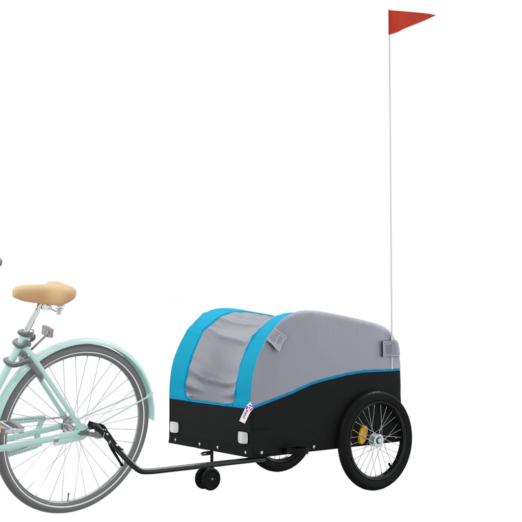 Rimorchio da Bici Nero e Blu 45 kg in Ferro | homemem39